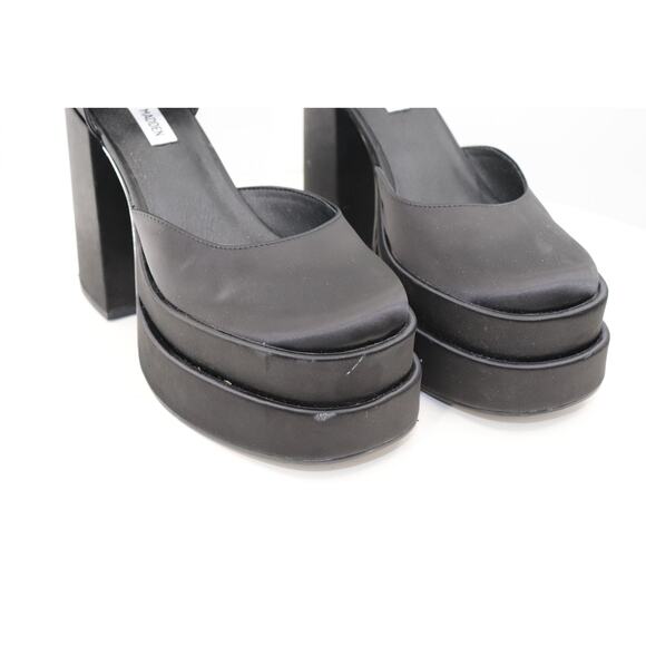 Steve Madden Charlize Black Platform Satin Heel SIze 10 - Picture 2 of 11